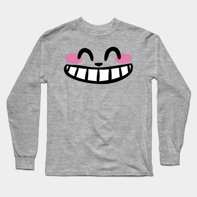 Big Smiling Cat Face Long Sleeve T-Shirt by xenotransplant